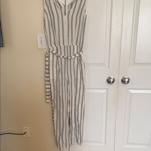 Striped Sleeveless Jumpsuit